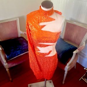 Orange sequence festival dress